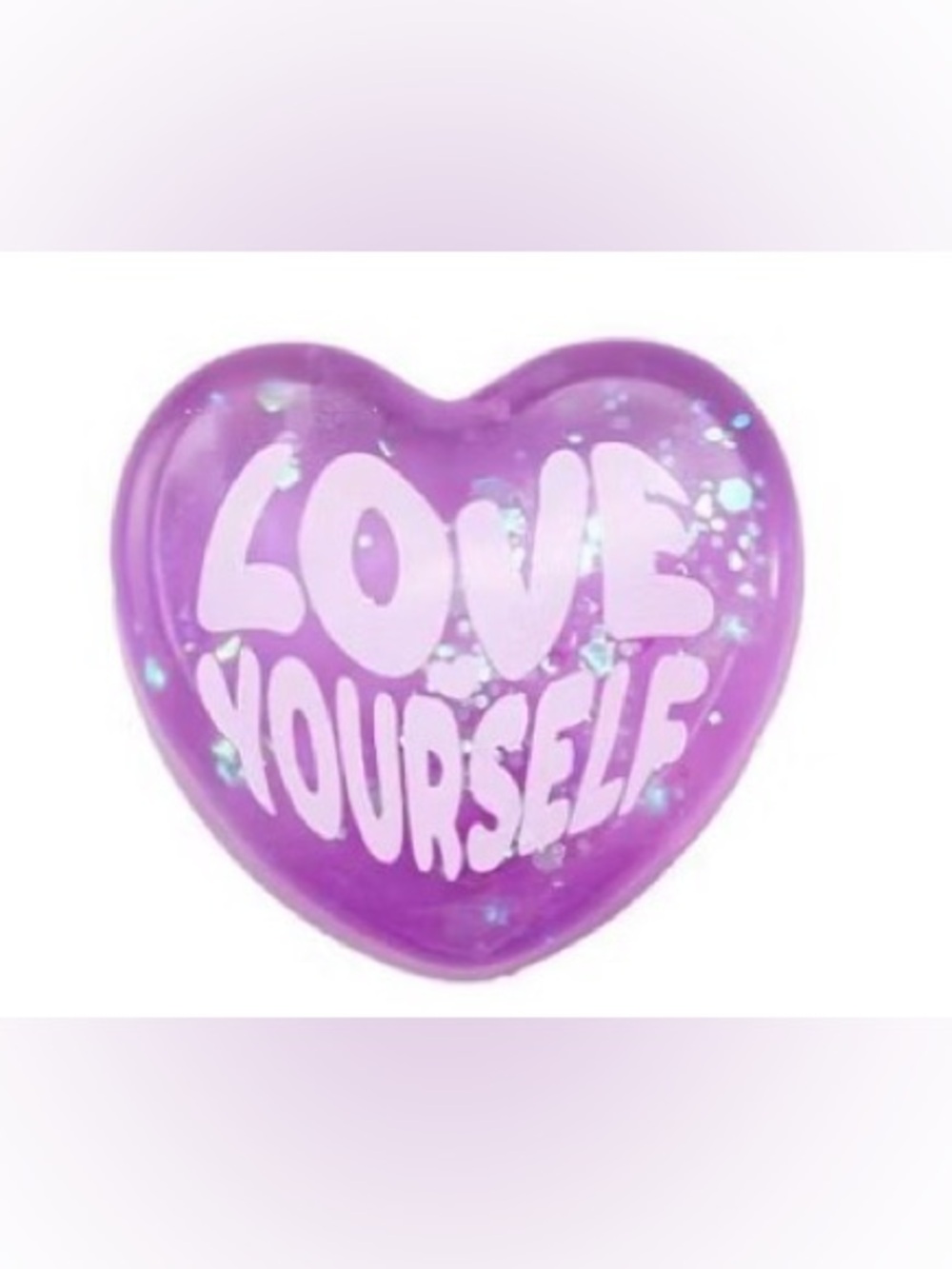 Schylling NeeDoh Good Vibes Only heart-shaped fidget toy-“Love Yourself” Purple